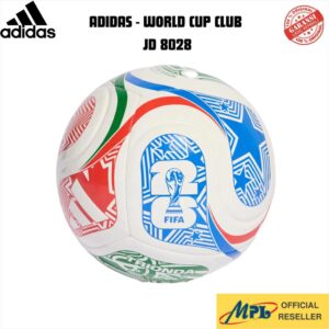 BOLA KAKI ADIDAS WC CLB JD 8028 WHT/VIVID RED/G.BLUE/GRN