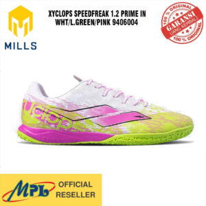 SEPATU FUTSAL MILLS XYCLOPS SPEEDFREAK 1.2 PRIME IN WHT/L.GREEN/PINK 9406004