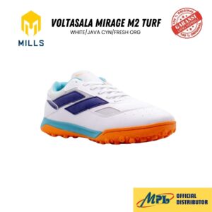 SEPATU FUTSAL MILLS VOLTASALA MIRAGE M2 TURF WHT/JAVA CYN/FRESH ORG 9002205