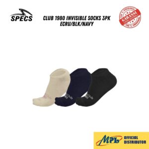 KAUS KAKI SPORT SPECS CLUB 1980 INVISIBLE SOCKS 3PK ECRU/BLK/NAVY 3000043