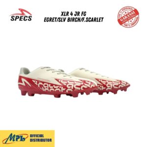 SEPATU BOLA SPECS XLR 4 JR FG EGRET/SLV BIRCH/F.SCARLET 1010492