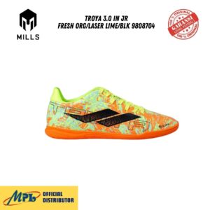SEPATU FUTSAL MILLS TROYA 3.0 IN JR FRESH ORG/LASER LIME/BLK 9808704