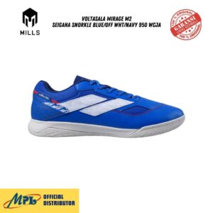 SEPATU FUTSAL MILLS VOLTASALA MIRAGE M2 SEIGAHA SNORKLE BLUE/OFF WHT/NAVY 950 WCJA