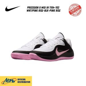 SEPATU BASKET NIKE PRECISION 8 MID IH 1104-102 WHT/PINK RISE-BLK-PINK RISE