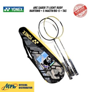 RAKET BADMINTON YONEX ARC SABER 71 LIGHT RUDY HARTONO+5 MATCH/BG-6+ TAS