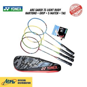 RAKET BADMINTON YONEX ARC SABER 73 LIGHT RUDY HARTONO+GRIP+5 MATCH+TAS