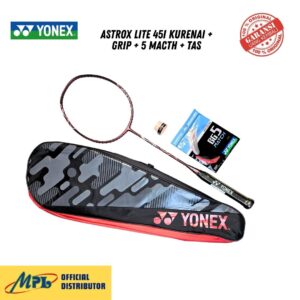 RAKET BADMINTON YONEX ASTROX LITE 45i KURENAI+GRIP+5 MATCH+TAS