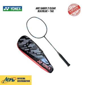 RAKET BADMINTON YONEX ARC SABER 2 CLEAR BLK/BLUE + TAS