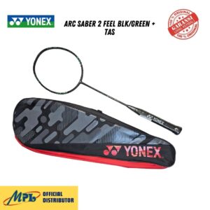 RAKET BADMINTON YONEX ARC SABER 2 FEEL BLK/GREEN + TAS