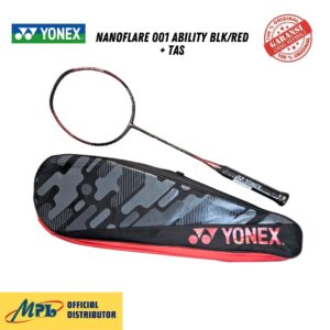RAKET BADMINTON YONEX NANOFLARE 001 ABILITY BLK/RED + TAS