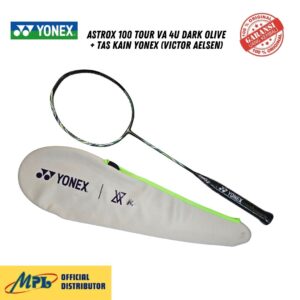 RAKET BADMINTON YONEX ASTROX 100 TOUR VA 4U DARK OLIVE+TAS KAIN YONEX ( VICTOR AELSEN )