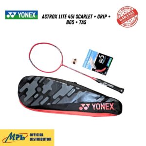 RAKET BADMINTON YONEX ASTROX LITE 45i SCARLET+GRIP+BG5+TAS