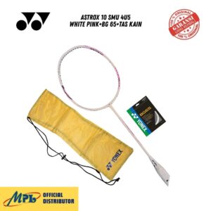 RAKET BADMINTON YONEX ASTROX 10 SMU 4U5 WHITE PINK+BG 65+TAS KAIN