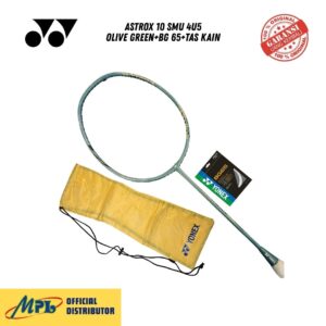 RAKET BADMINTON YONEX ASTROX 10 SMU 4U5 OLIVE GREEN+BG 65+TAS KAIN