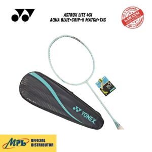 RAKET BADMINTON YONEX ASTROX LITE 43I AQUA BLUE+GRIP+5 MATCH+TAS