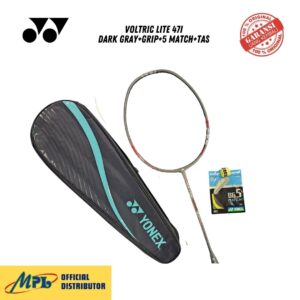 RAKET BADMINTON YONEX VOLTRIC LITE 47I DARK GRAY+GRIP+5 MATCH+TAS