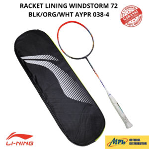 RAKET BADMINTON LI-NING WINDSTORM 72 BLK/ORG/WHT AYPR038-4+1 ZIP