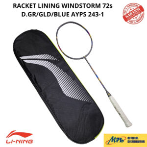 RAKET BADMINTON LI-NING WINDSTORM 72 S D.GR/GLD/BLUE AYPS 243-1+TAS 1 ZIP