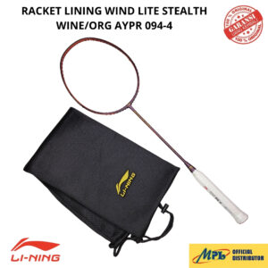 RAKET BADMINTON LI-NING WIND LITE STEALTH WINE/ORG AYPR 094-4+TAS KAIN