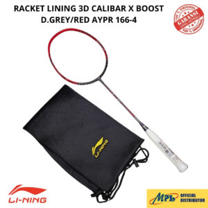 RAKET BADMINTON LI-NING 3D CALIBAR X BOOST D.GRY/RED AYPR 166-4+TAS KAIN