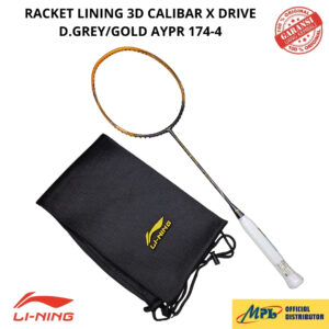 RAKET BADMINTON LI-NING 3D CALIBAR X DRIVE D.GRY/GLD+AYPR 174-4+TAS KAIN