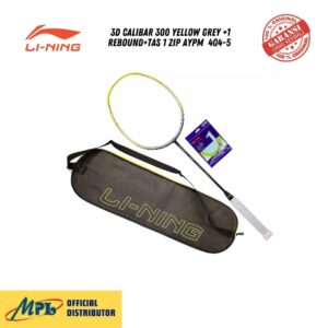 RAKET BADMINTON LI-NING 3D CALIBAR 300 YELLOW GREY +1 REBOUND+TAS 1 ZIP AYPT393-4