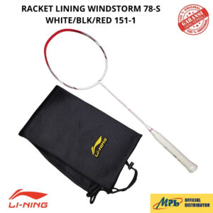 RAKET BADMINTON LI-NING WINDSTORM 78-S WHT/BLK/RED 151-1+TAS KAIN