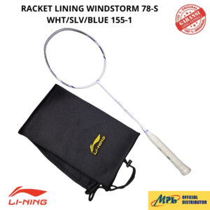 RAKET BADMINTON LI-NING WINDSTORM 78-S WHT/SLV/BLU 155-1+TAS KAIN