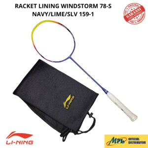 RAKET BADMINTON LI-NING WINDSTORM 78-S NAVY/LIME/SLV 159-1+TAS KAIN