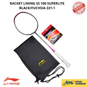 RAKET BADMINTON LI-NING SS 100 SUPERLITE BLK/FUCHSIA 221-1+AP-64 TURBO/JP 65 MAGNITE+TAS KAIN