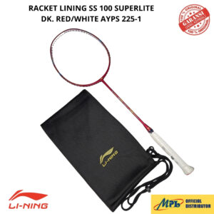 RAKET BADMINTON LI-NING SS 100 SUPERLITE DK.RED/WHT 225-1+TAS KAIN