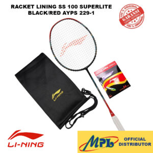 RAKET BADMINTON LI-NING SS 100 SUPERLITE BLACK/RED 229-1+JP-65 MAGNITE+TAS KAIN