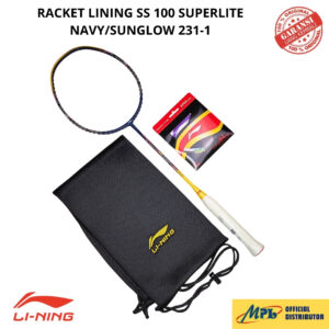 RAKET BADMINTON LI-NING SS 100 SUPERLITE NAVY/SUNGLOW 231-1+AP-64 TURBO+TAS KAIN