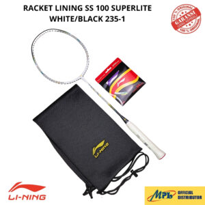 RAKET BADMINTON LI-NING SS 100 SUPERLITE WHT/BLK 235-1+AP-64 TURBO+TAS KAIN