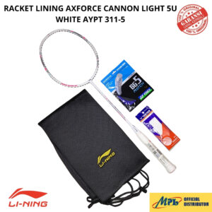 RAKET BADMINTON LI-NING AXFORCE LIGHT CANNON 5U WHITE+TAS KAIN AYPT 311-5