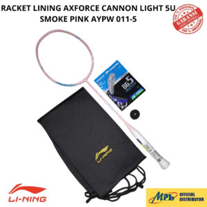 RAKET BADMINTON LI-NING AXFORCE CANNON 5U LIGHT SMOKE PINK+TAS KAIN AYPW011-5