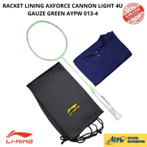 RAKET BADMINTON LI-NING AXFORCE CANNON 4U LIGHT GAUZE GREEN+TAS KAIN AYPW013-4