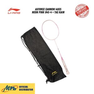 RAKET BADMINTON LI-NING AXFORCE CANNON 4UG5 NEON PINK 045-4 + TAS KAIN