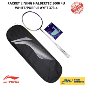 RAKET BADMINTON LI-NING HALBERTEC 5000 4U WHT/PURPLE AYPT 373-4+SENAR LINING 1 REBOUND+1 ZIP