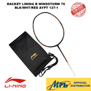 RAKET BADMINTON LI-NING WINDSTORM 76 BLK/WHT/RED AYPT 127-1+TAS KAIN