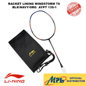 RAKET BADMINTON LI-NING WINDSTORM 76 BLK/NAVY/ORG AYPT 135-1+TAS KAIN