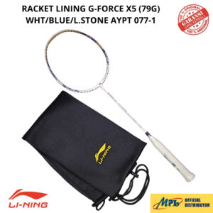 RAKET BADMINTON LI-NING G-FORCE X5 (79G) WH/BLU/L.STONE AYPT 077-1+TAS KAIN/1 ZIP