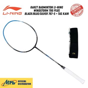 RAKET BADMINTON LI-NING WINDSTORM 700 PLUS BLACK/BLUE/SILVER 767-5 + TAS KAIN