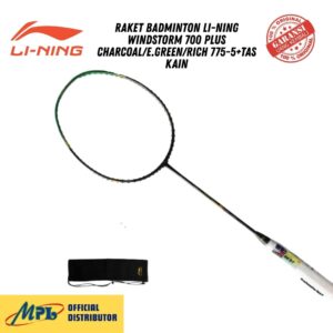 RAKET BADMINTON LI-NING WINDSTORM 700 PLUS CHARCOAL/E.GREEN/RICH 775-5+TAS KAIN