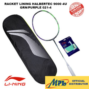 RAKET BADMINTON LI-NING HALBERTEC 9000 4U GRN/PURPLE 021-4+1 REBOUND+ TAS 1 ZIP