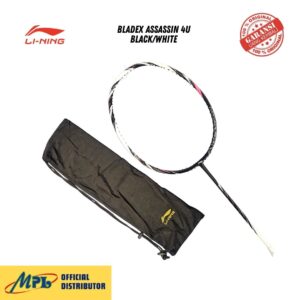 RAKET BADMINTON LI-NING BLADEX ASSASSIN 4U BLACK/WHITE AYPW009-4 + TAS KAIN