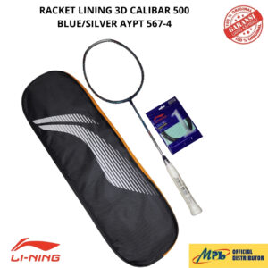 RAKET BADMINTON LI-NING 3D CALIBAR 500 BLUE/SILVER AYPT 567-4+1 ZIP+ NO.1 REBOUND