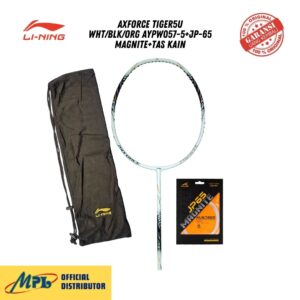 RAKET BADMINTON LI-NING AXFORCE TIGER5U WHT/BLK/ORG AYPW057-5+JP-65 MAGNITE+TAS KAIN