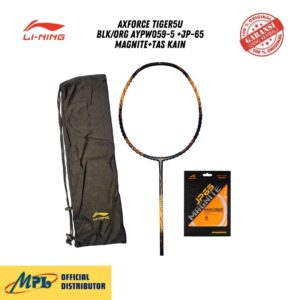 RAKET BADMINTON LI-NING AXFORCE TIGER5U BLK/ORG AYPW059-5 +JP-65 MAGNITE+TAS KAIN
