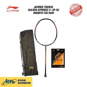 RAKET BADMINTON LI-NING AXFORCE TIGER5U BLK/RED AYPW065-5 +JP-65 MAGNITE+TAS KAIN